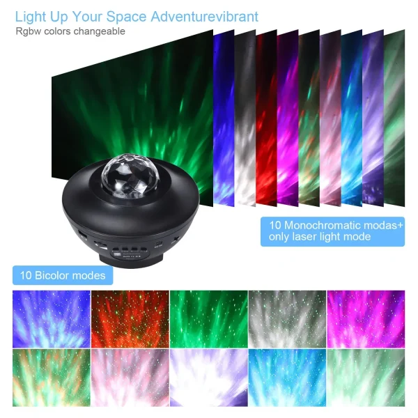 Colorful LED Galaxy Northern Light Laser Ceiling Star Aurora Borealis Starry Sky Night Light Projector Dynamic Water Ripple Lamp