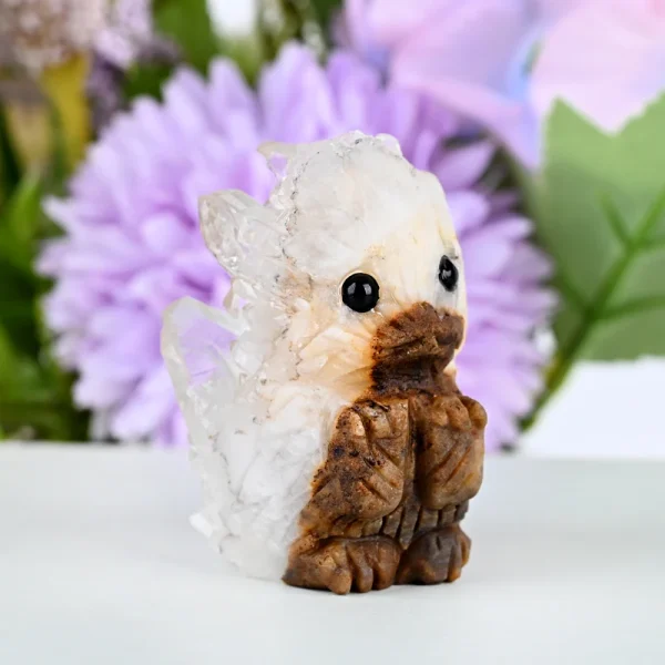 clear quartz hedgehog figurine