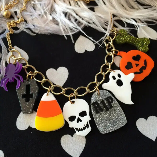 halloween charm necklace